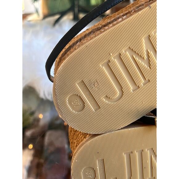 JIMMY CHOO Black Drive Strappy Espadrilles SZ 37 - Picture 11 of 14